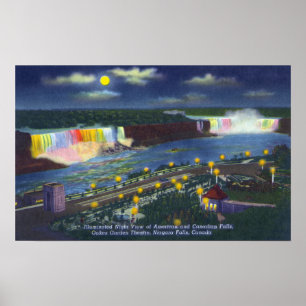 Uitzicht van de nachtschool van Oakes Garden en Poster