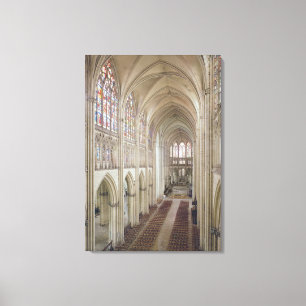 Uitzicht van de nave en het koor canvas afdruk