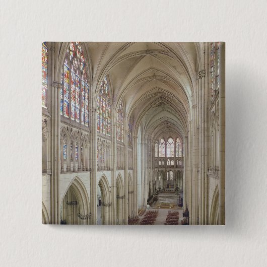Uitzicht van de nave en het koor vierkante button 5,1 cm (Voorkant)