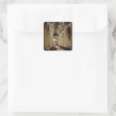 Uitzicht van de nave, gebouwd 1093-1289 vierkante sticker (Tas)