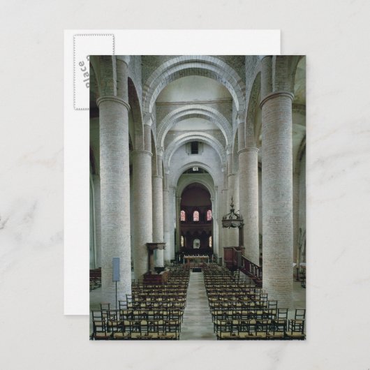 Uitzicht van de nave, naar het altaar gericht briefkaart (Voorkant / Achterkant)