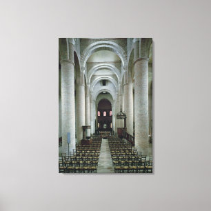 Uitzicht van de nave, naar het altaar gericht canvas afdruk