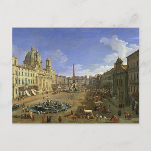 Uitzicht van de Navona van Piazza, Rome Briefkaart (Voorkant)