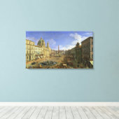 Uitzicht van de Navona van Piazza, Rome Canvas Afdruk (Insitu (Houten vloer))