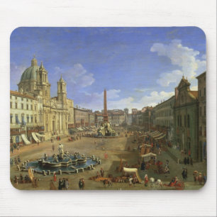 Uitzicht van de Navona van Piazza, Rome Muismat