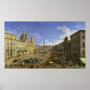 Uitzicht van de Navona van Piazza, Rome Poster