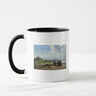 Uitzicht van de Nederlandse kust Mok