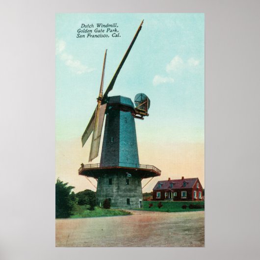 Uitzicht van de Nederlandse windmolen in het Golde Poster (Voorkant)