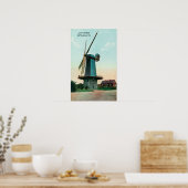 Uitzicht van de Nederlandse windmolen in het Golde Poster (Keuken)