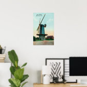 Uitzicht van de Nederlandse windmolen in het Golde Poster (Thuiskantoor)