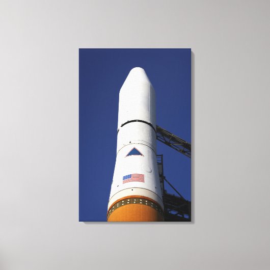Uitzicht van de neuskegel van de delta IV-raket Canvas Afdruk (Voorkant)