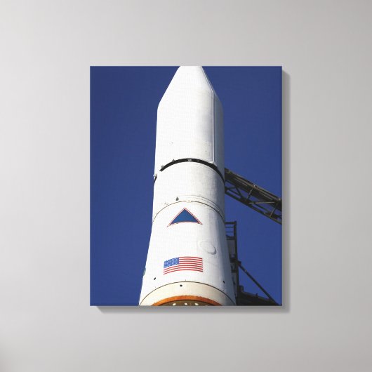 Uitzicht van de neuskegel van de delta IV-raket Canvas Afdruk (Voorkant)