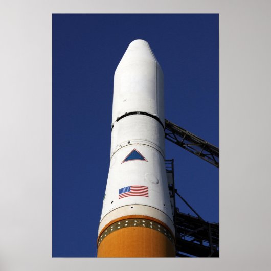 Uitzicht van de neuskegel van de delta IV-raket Poster (Voorkant)