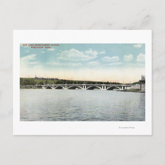 Uitzicht van de New Lake Quinsigamond Bridge Briefkaart (Voorkant)