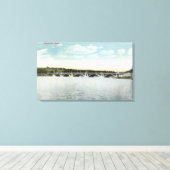 Uitzicht van de New Lake Quinsigamond Bridge Canvas Afdruk (Insitu (Houten vloer))