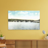 Uitzicht van de New Lake Quinsigamond Bridge Canvas Afdruk (Insitu (Woonkamer))