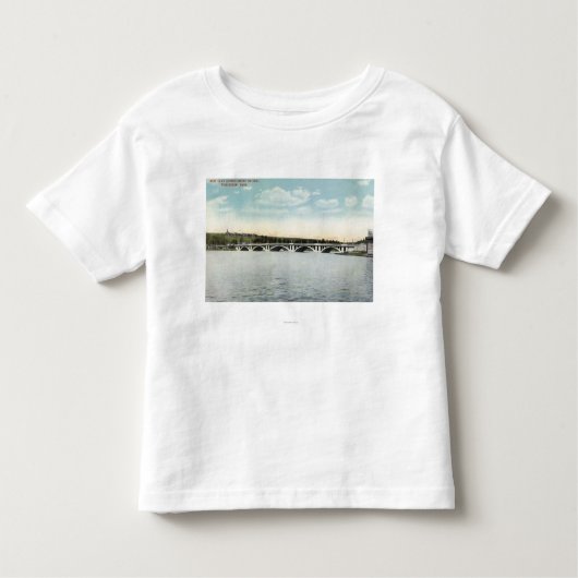 Uitzicht van de New Lake Quinsigamond Bridge Kinder Shirts (Voorkant)