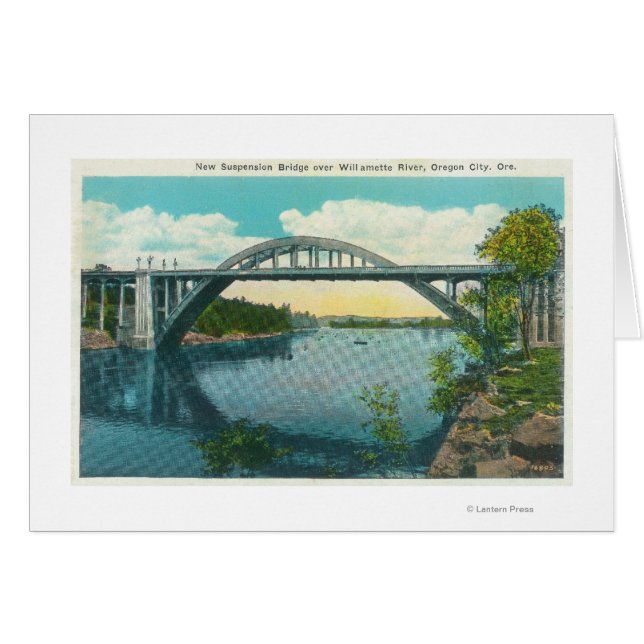 Uitzicht van de New Suspension Bridge (Voorkant Horizontaal)