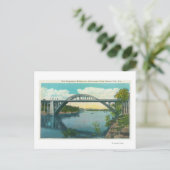 Uitzicht van de New Suspension Bridge Briefkaart (Staand voorkant)