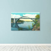 Uitzicht van de New Suspension Bridge Canvas Afdruk (Insitu (Houten vloer))