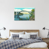 Uitzicht van de New Suspension Bridge Canvas Afdruk (Insitu (Slaapkamer))