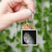 Uitzicht van de noordpool van de maan sleutelhanger (Hand)