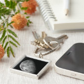 Uitzicht van de noordpool van de maan sleutelhanger (Zijkant)