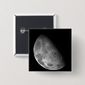 Uitzicht van de noordpool van de maan vierkante button 5,1 cm (Voorkant /achterkant)