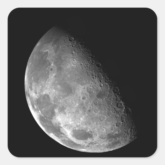 Uitzicht van de noordpool van de maan vierkante sticker (Voorkant)