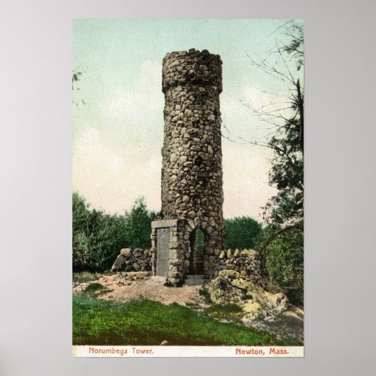 Uitzicht van de Norumbega Tower Poster (Voorkant)