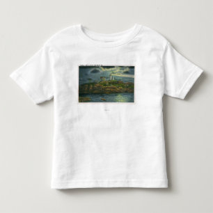 Uitzicht van de Nubble-vuurtoren in York Kinder Shirts