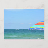 Uitzicht van de oceaan met Beach Umbrella Briefkaart (Voorkant)