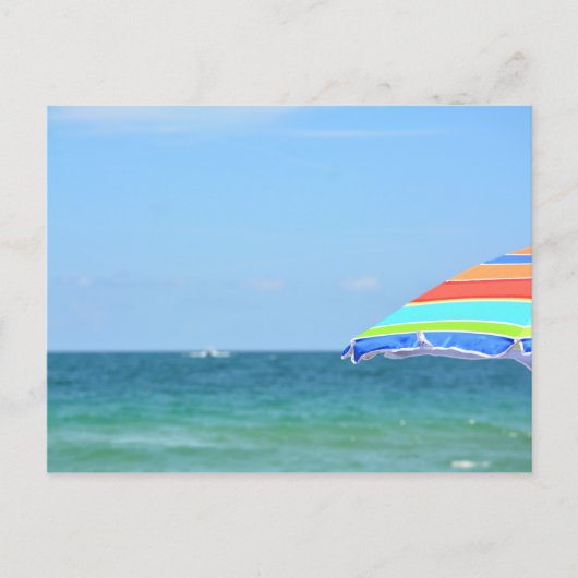 Uitzicht van de oceaan met Beach Umbrella Briefkaart (Voorkant)