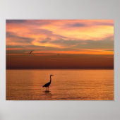 Uitzicht van de oceaan op de zon poster (Voorkant)