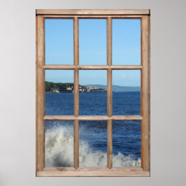 Uitzicht van de oceaan van een Venster met de Spui Poster