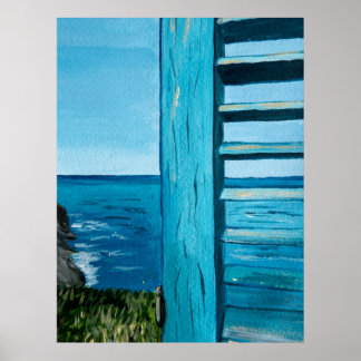 Uitzicht van de oceaan van het venster | Turquoise Poster