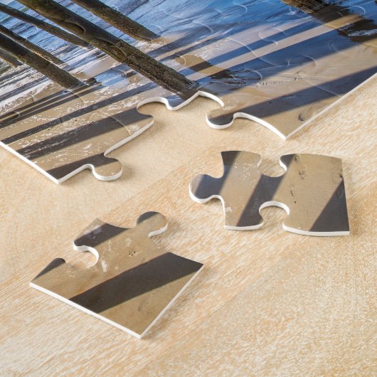 Uitzicht van de oceaan van onder het pier poster legpuzzel (Zijkant)