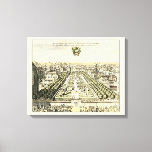 Uitzicht van de officiële tuin van Eric Dahlbergh Canvas Afdruk (Voorkant)