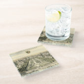 Uitzicht van de officiële tuin van Eric Dahlbergh Glazen Onderzetter (Schuin)