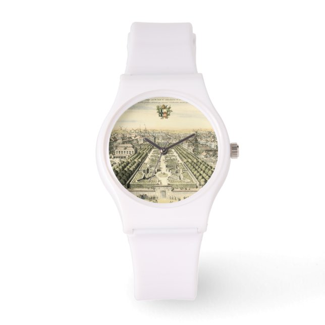 Uitzicht van de officiële tuin van Eric Dahlbergh Horloge (Voorkant)