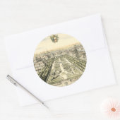 Uitzicht van de officiële tuin van Eric Dahlbergh Ronde Sticker (Envelop)