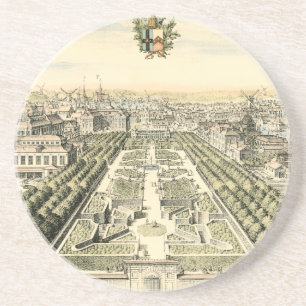 Uitzicht van de officiële tuin van Eric Dahlbergh Zandsteen Onderzetter