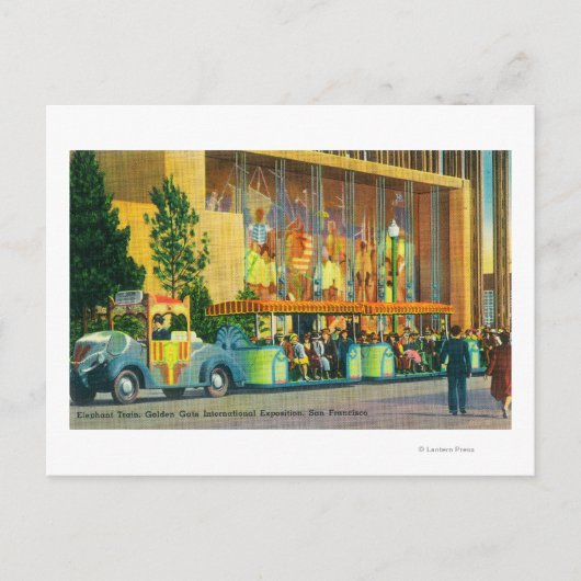 Uitzicht van de olifantentrein briefkaart (Voorkant)