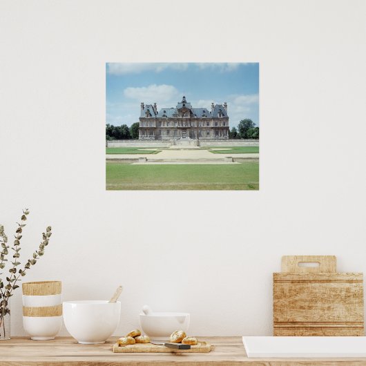 Uitzicht van de Oost-facade van Chateau de Maisons Poster (Keuken)