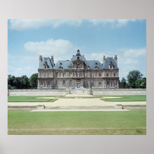 Uitzicht van de Oost-facade van Chateau de Maisons Poster (Voorkant)