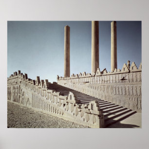 Uitzicht van de oostelijke trap van de Apadana Poster