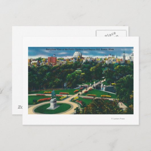 Uitzicht van de openbare tuinen, Beacon Hill Briefkaart (Voorkant / Achterkant)