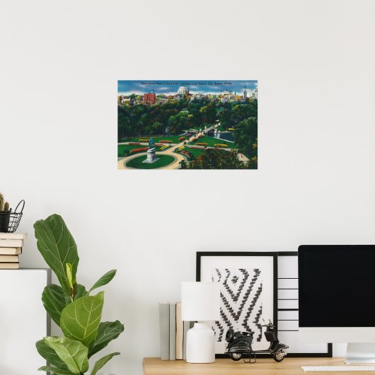 Uitzicht van de openbare tuinen, Beacon Hill Poster (Thuiskantoor)