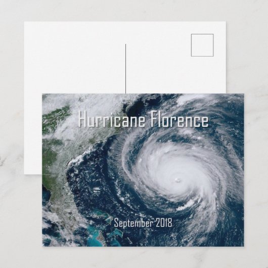 Uitzicht van de orkaan Florence uit de ruimte Briefkaart (Voorkant / Achterkant)