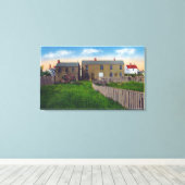 Uitzicht van de oude borgtocht canvas afdruk (Insitu (Houten vloer))